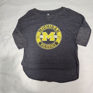 University of Michigan wolverines 3/4 Length Sleeve Shirt Women's Size M UOFM